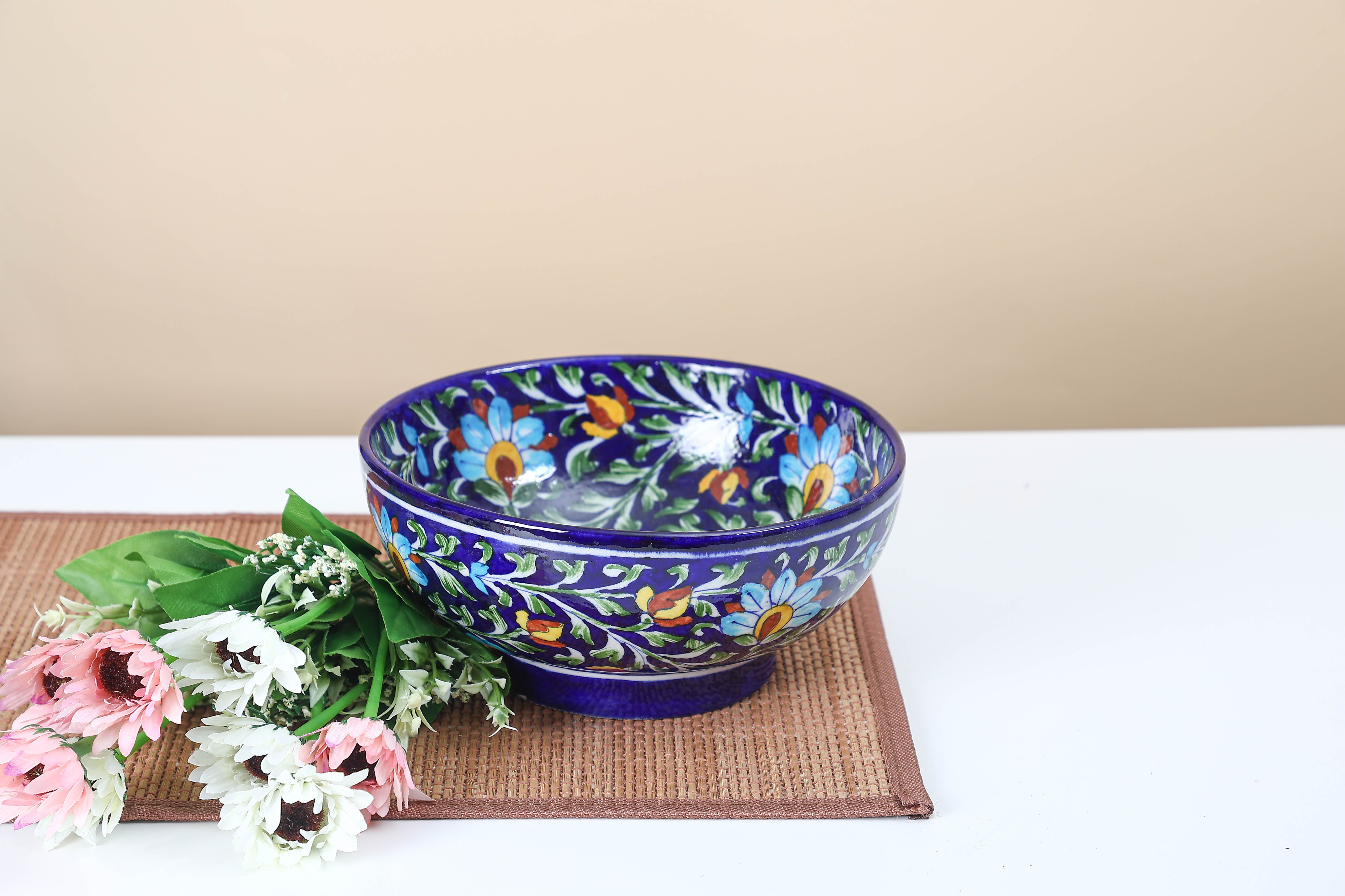 Neeli Phulkari Bowl